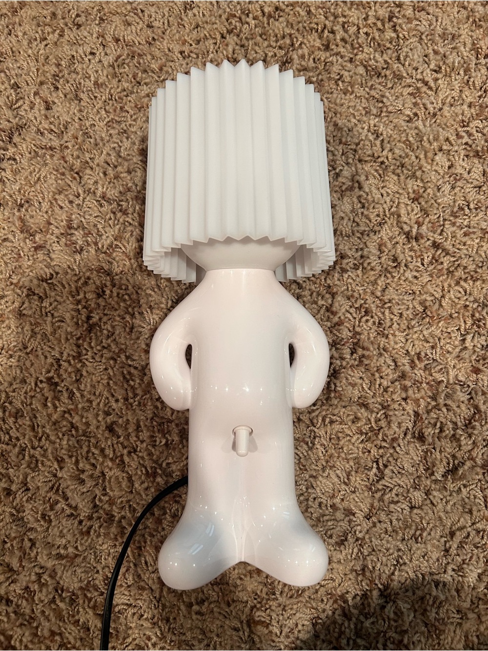 White Novelty Table Lamp with Pleated Shade